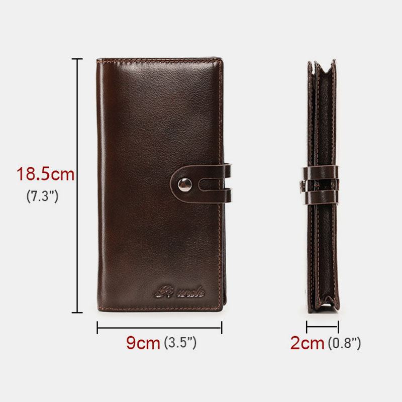 Mężczyźni Bifold Długi Wielofunkcyjny Antymagnetyczny Portfel Vintage 6.5-calowa Torba Na Telefon 13 Etui Na Karty Z Gniazdami Na Karty