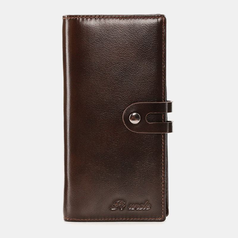 Mężczyźni Bifold Długi Wielofunkcyjny Antymagnetyczny Portfel Vintage 6.5-calowa Torba Na Telefon 13 Etui Na Karty Z Gniazdami Na Karty