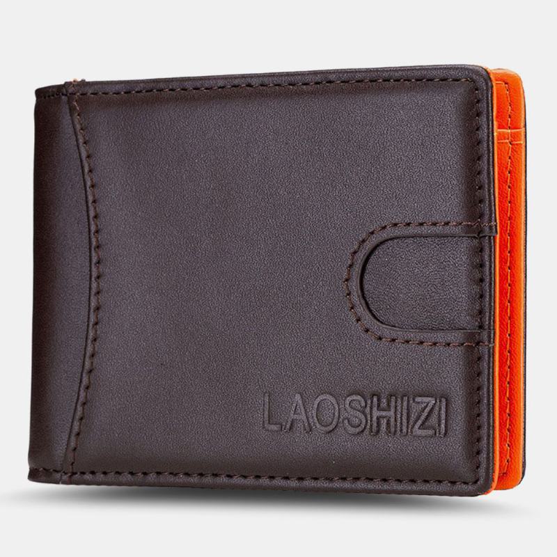 Mężczyźni Bifold Skórzane Portfele Szczotka Antykradzieżowa Multi-card Slot Card Holder Portmonetka Portfele Ze Skóry Bydlęcej