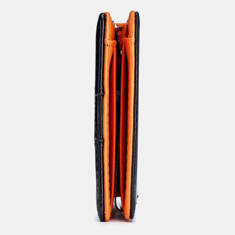 Mężczyźni Bifold Skórzane Portfele Szczotka Antykradzieżowa Multi-card Slot Card Holder Portmonetka Portfele Ze Skóry Bydlęcej