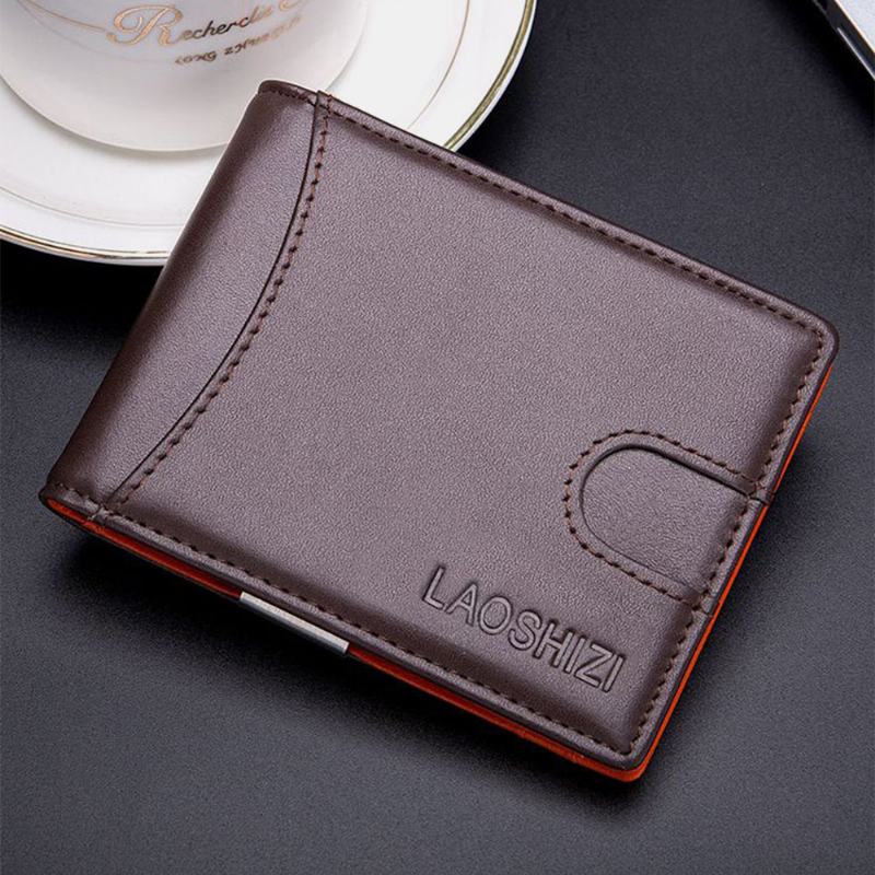 Mężczyźni Bifold Skórzane Portfele Szczotka Antykradzieżowa Multi-card Slot Card Holder Portmonetka Portfele Ze Skóry Bydlęcej