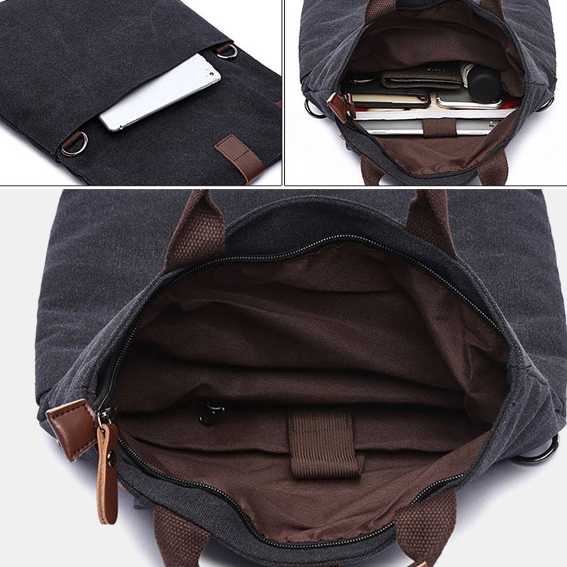 Mężczyźni Canvas Anti-theft Wodoodporny Vintage Messenger Torba Torba Na Ramię Crossbody Torba Torebka