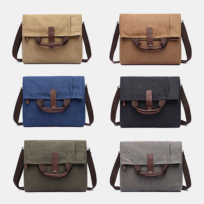 Mężczyźni Canvas Anti-theft Wodoodporny Vintage Messenger Torba Torba Na Ramię Crossbody Torba Torebka