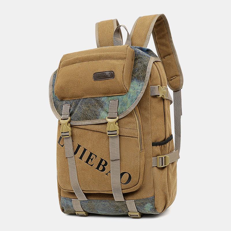 Mężczyźni Canvas Duża Pojemność Tactical Outdoor Traveling 14-calowy Plecak Na Laptopa Plecak Szkolny
