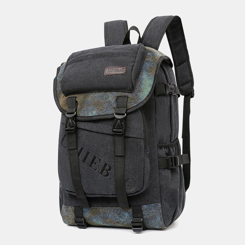 Mężczyźni Canvas Duża Pojemność Tactical Outdoor Traveling 14-calowy Plecak Na Laptopa Plecak Szkolny