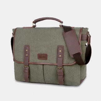 Mężczyźni Canvas Multi-pocket Odporna Na Zużycie Torba Biznesowa W Stylu Vintage Torba Na Laptopa Torba Crossbody Torebka