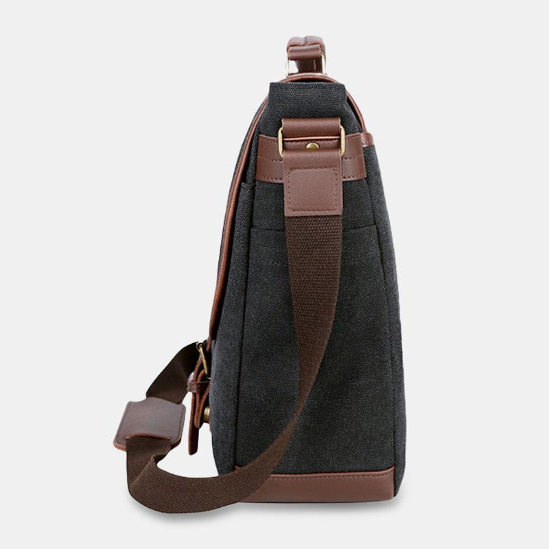 Mężczyźni Canvas Multi-pocket Odporna Na Zużycie Torba Biznesowa W Stylu Vintage Torba Na Laptopa Torba Crossbody Torebka