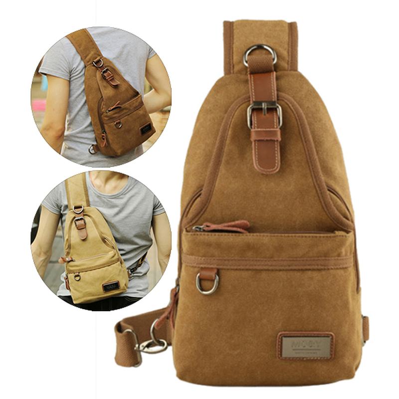 Mężczyźni Canvas Retro Torba Przez Ramię Torba Na Klatkę Piersiową Casual Outdoor Sports Torba Na Ramię