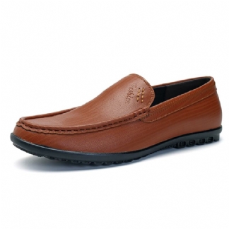 Mężczyźni Casual Business Sole Prawdziwa Skóra Slip On Loafers Flats