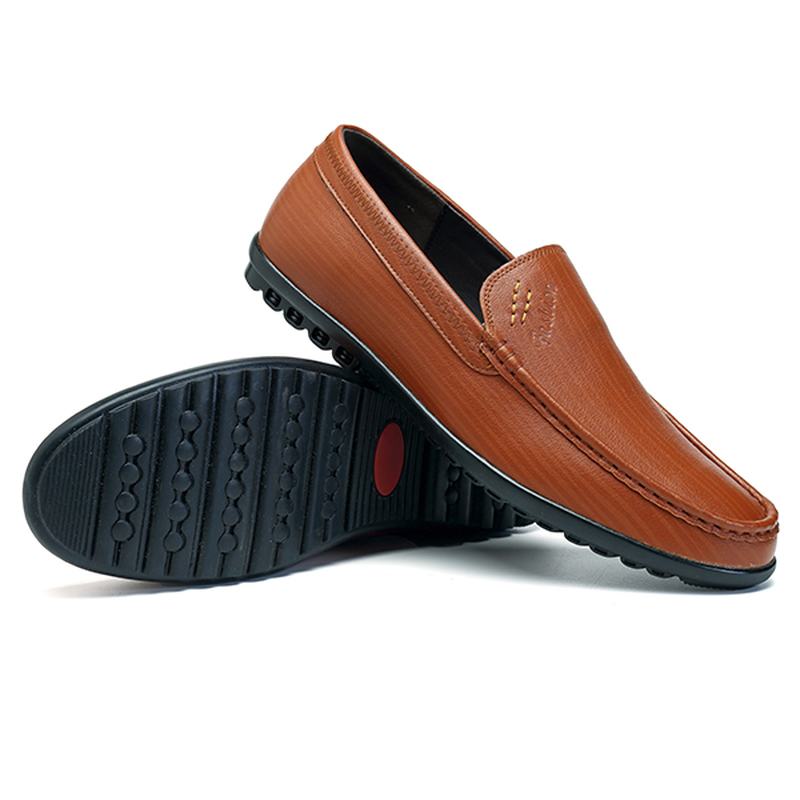 Mężczyźni Casual Business Sole Prawdziwa Skóra Slip On Loafers Flats