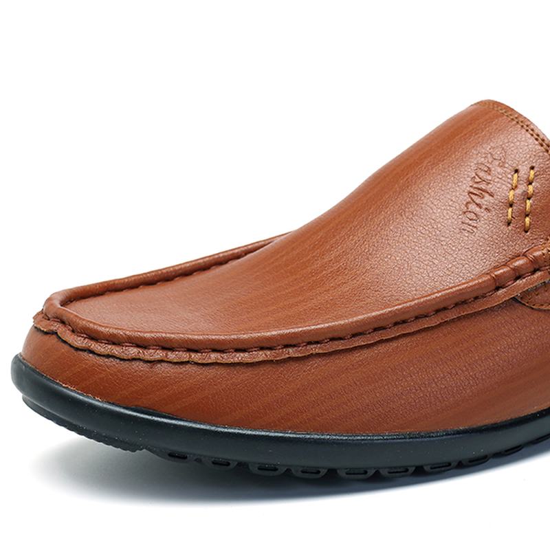 Mężczyźni Casual Business Sole Prawdziwa Skóra Slip On Loafers Flats