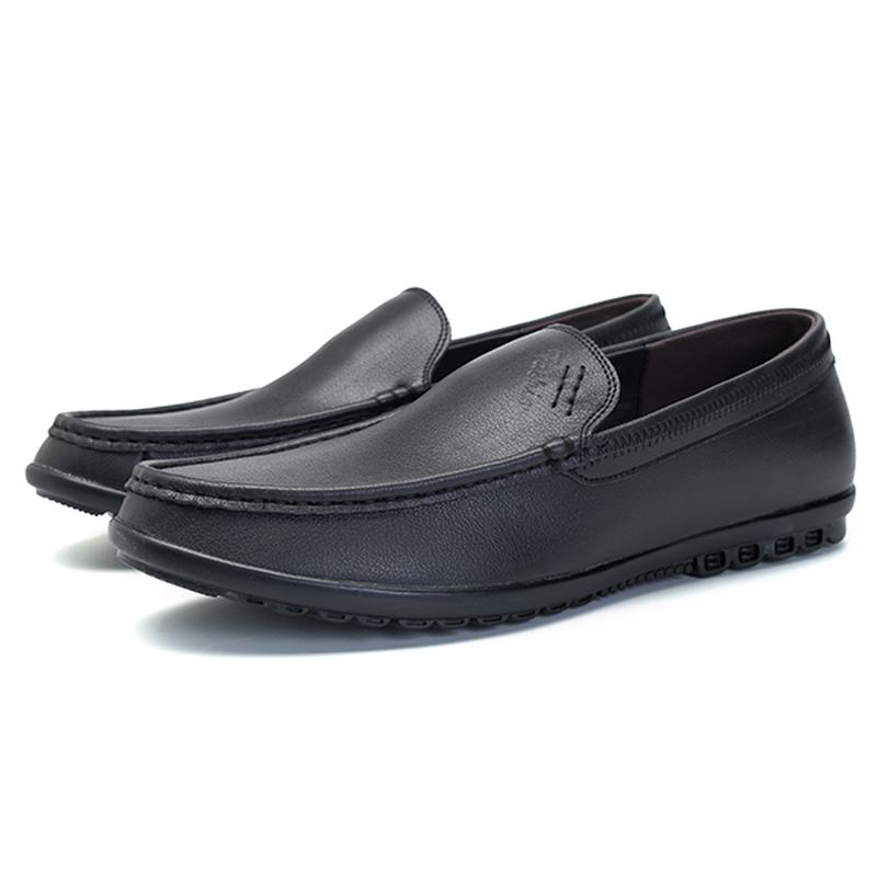 Mężczyźni Casual Business Sole Prawdziwa Skóra Slip On Loafers Flats