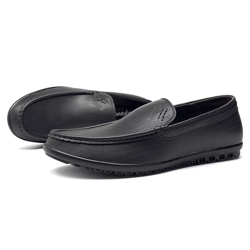 Mężczyźni Casual Business Sole Prawdziwa Skóra Slip On Loafers Flats