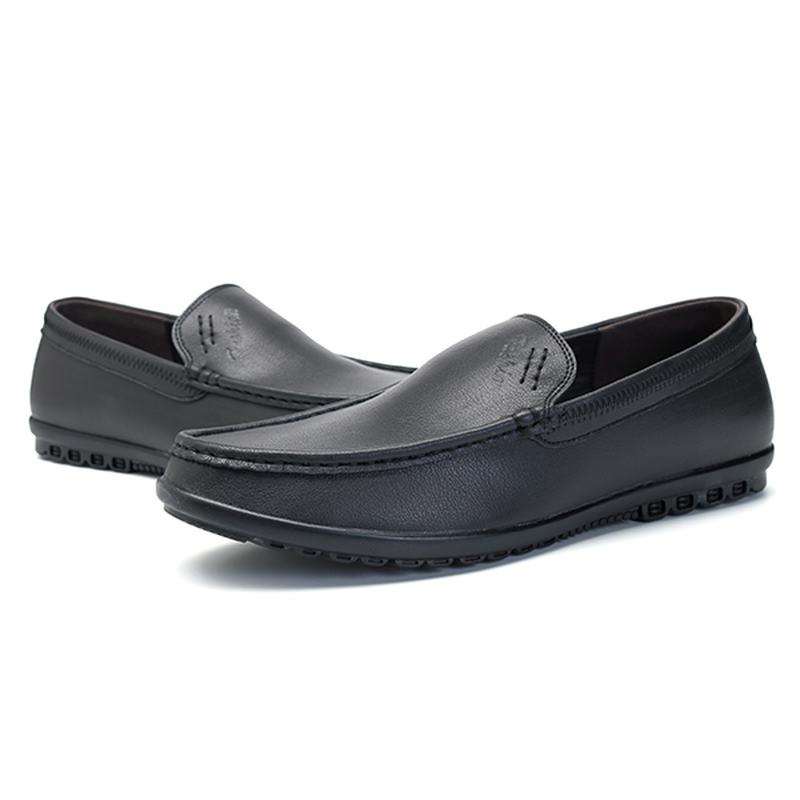 Mężczyźni Casual Business Sole Prawdziwa Skóra Slip On Loafers Flats