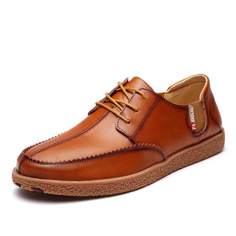 Mężczyźni Casual Prawdziwa Skóra Casual Slip On Business Oxfords