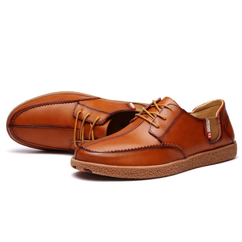 Mężczyźni Casual Prawdziwa Skóra Casual Slip On Business Oxfords