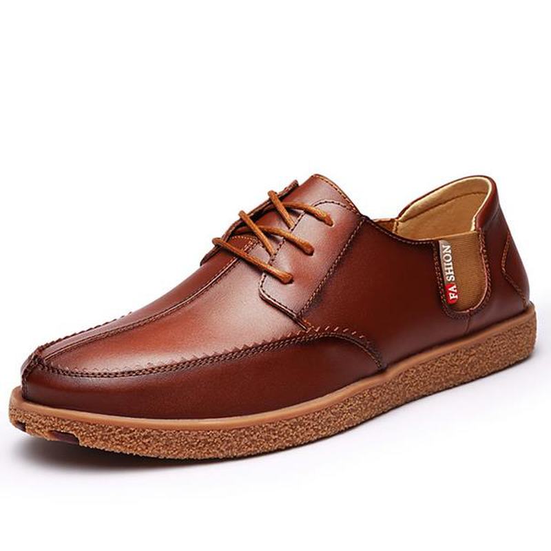 Mężczyźni Casual Prawdziwa Skóra Casual Slip On Business Oxfords