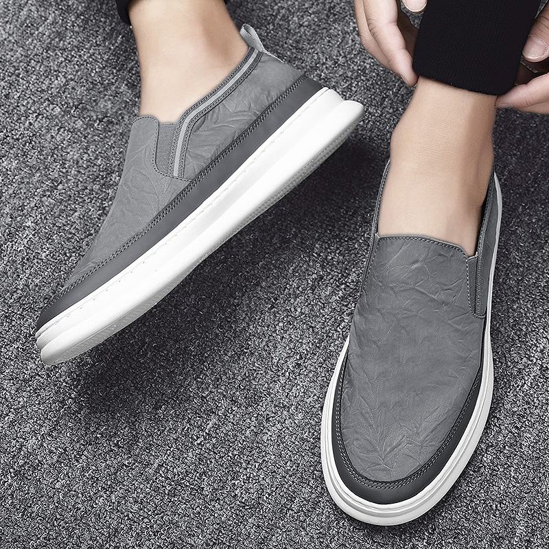 Mężczyźni Ice Silk Cloth Oddychające Slip On Skate Sneakers