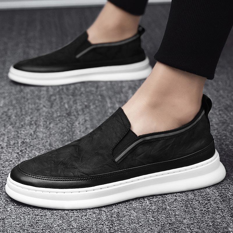 Mężczyźni Ice Silk Cloth Oddychające Slip On Skate Sneakers