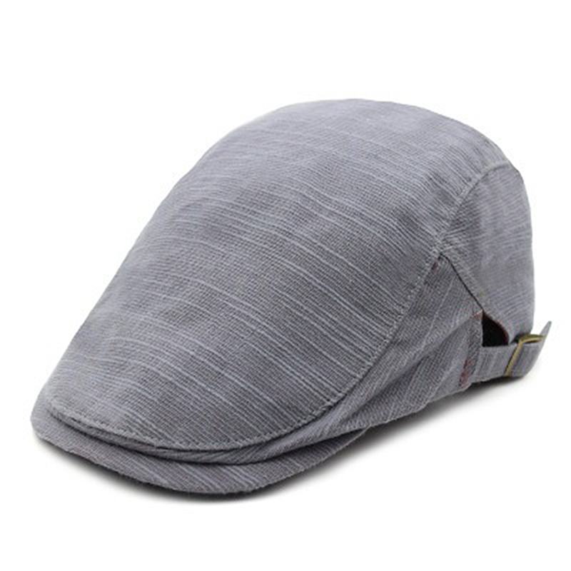 Mężczyźni Kobiety Bawełna Retro Plaid Beret CZapka Cabbie Cap