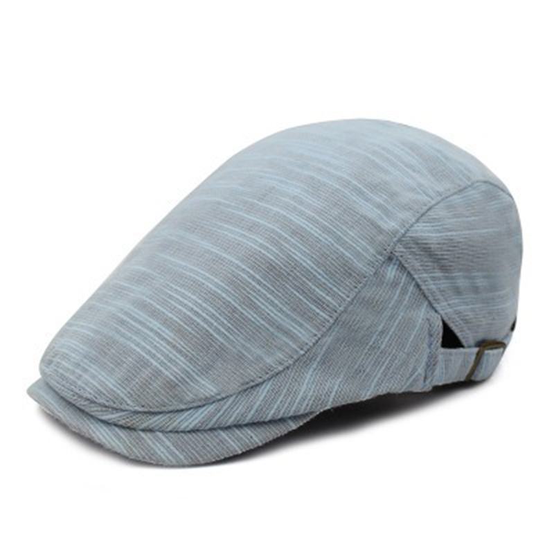 Mężczyźni Kobiety Bawełna Retro Plaid Beret CZapka Cabbie Cap