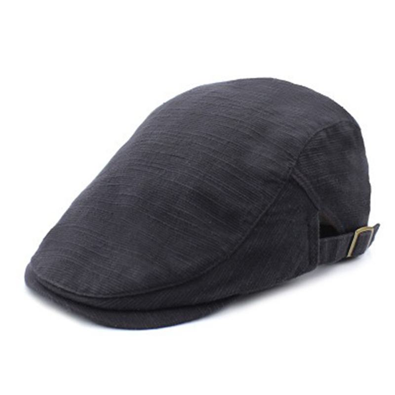 Mężczyźni Kobiety Bawełna Retro Plaid Beret CZapka Cabbie Cap