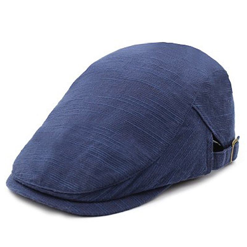 Mężczyźni Kobiety Bawełna Retro Plaid Beret CZapka Cabbie Cap