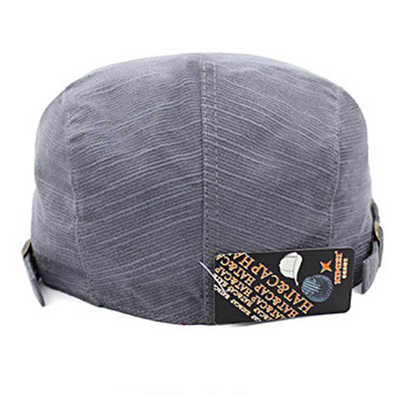 Mężczyźni Kobiety Bawełna Retro Plaid Beret CZapka Cabbie Cap