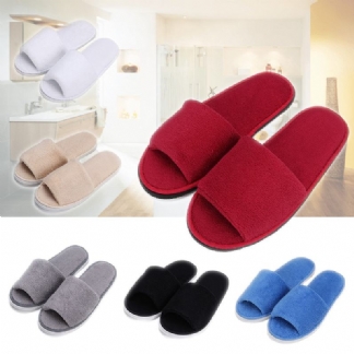 Mężczyźni Kobiety Coral Velvet Open Toe Hotel Home Spa Kapcie Buty Podróżne Grube 7mm