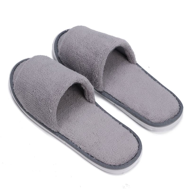 Mężczyźni Kobiety Coral Velvet Open Toe Hotel Home Spa Kapcie Buty Podróżne Grube 7mm