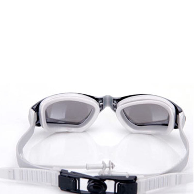 Mężczyźni Kobiety Lato Outdoor Siamese Silikonowe Zatyczki Do Uszu Plated Okulary Pływackie