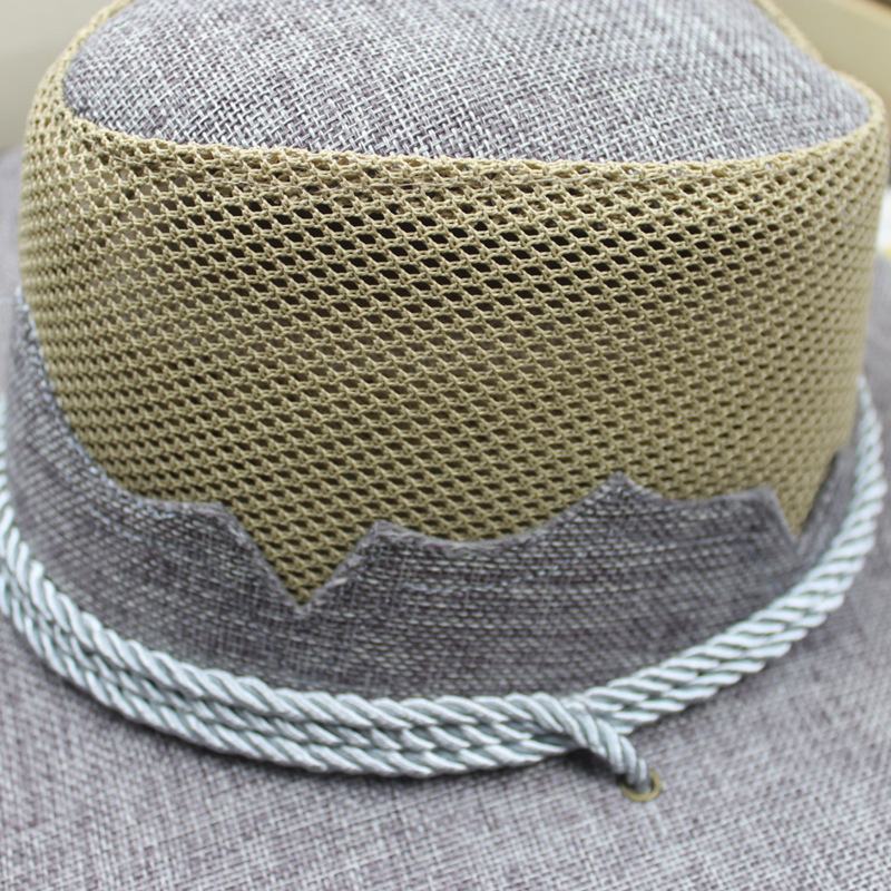 Mężczyźni Kobiety Outdoor Mesh Oddychający Kapelusz Kowbojski Travel Sunshade Visor Hat