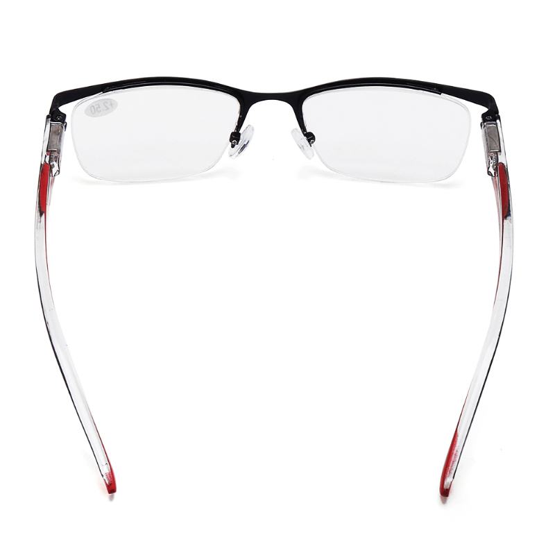 Mężczyźni Kobiety Retro Okrągłe Półramkowe Okulary Do CZytania Stylowe Okulary Komputerowe Z Etui