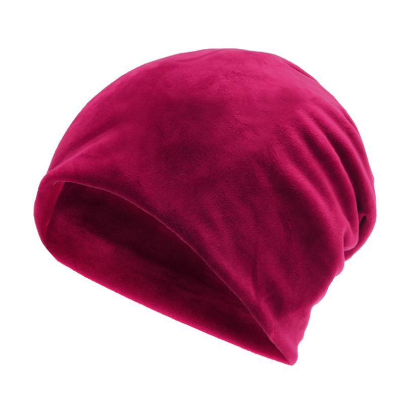 Mężczyźni Kobiety Solidna Aksamitna Ciepła CZapka Beanie Casual Ochrona Słuchu CZapka Zimowa