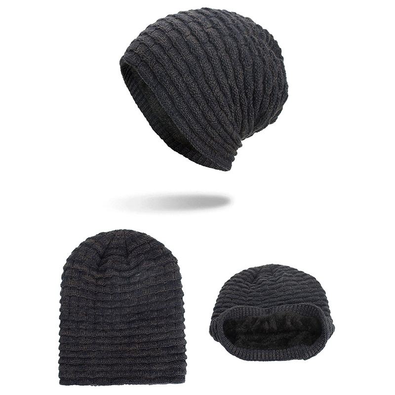 Mężczyźni Kobiety Specjalne Paski Plus Aksamitna Dzianinowa CZapka Beanie