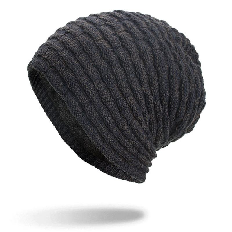 Mężczyźni Kobiety Specjalne Paski Plus Aksamitna Dzianinowa CZapka Beanie