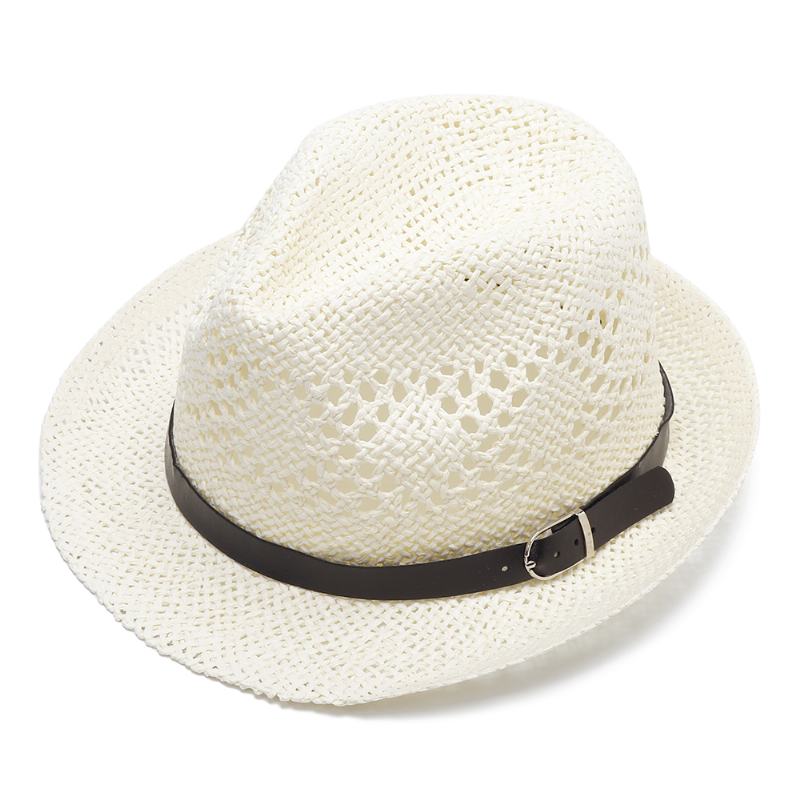 Mężczyźni Kobiety Spersonalizowana Ręcznie Robiona Słomkowa CZapka Jazzowa Outdoor Travel Beach Oddychająca Siatka Hollow Sun Cap