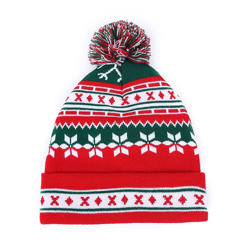 Mężczyźni Kobiety Vintage Santa Świąteczna Dzianinowa CZapka Outdoor Wiatroszczelne Nauszniki Prezent Beanie Cap