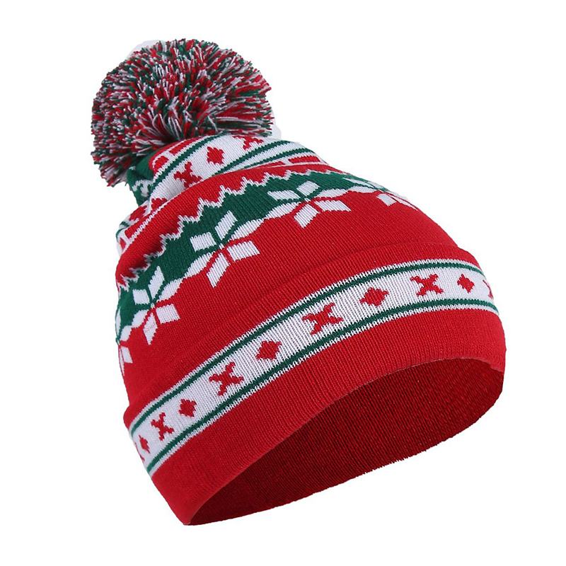 Mężczyźni Kobiety Vintage Santa Świąteczna Dzianinowa CZapka Outdoor Wiatroszczelne Nauszniki Prezent Beanie Cap