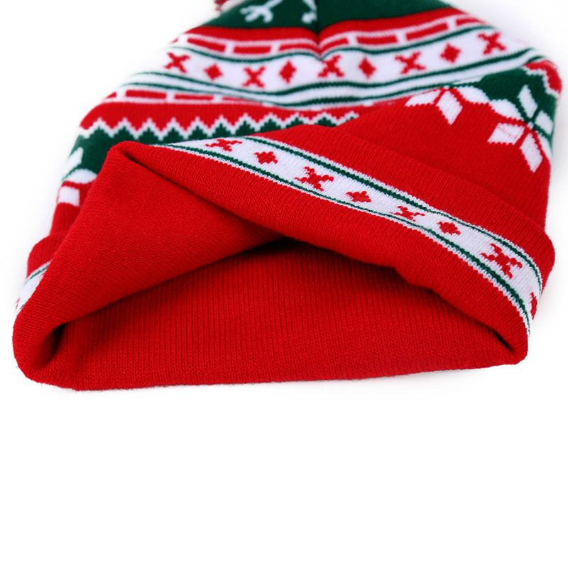 Mężczyźni Kobiety Vintage Santa Świąteczna Dzianinowa CZapka Outdoor Wiatroszczelne Nauszniki Prezent Beanie Cap