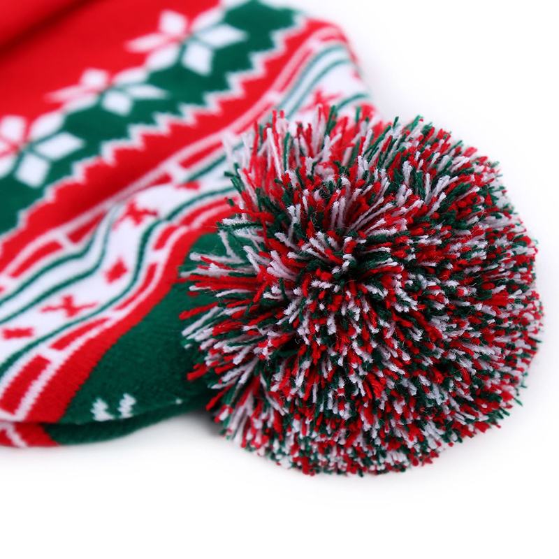 Mężczyźni Kobiety Vintage Santa Świąteczna Dzianinowa CZapka Outdoor Wiatroszczelne Nauszniki Prezent Beanie Cap