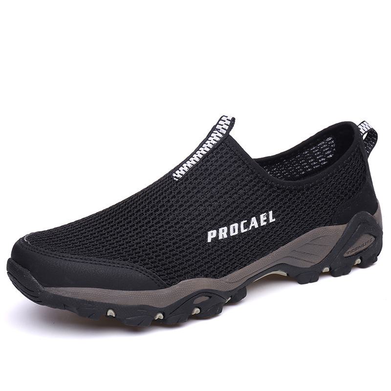 Mężczyźni Mesh Hollow Out Oddychająca Miękka Podeszwa Slip On Outdoor Casual Sports Shoes