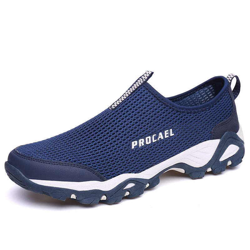 Mężczyźni Mesh Hollow Out Oddychająca Miękka Podeszwa Slip On Outdoor Casual Sports Shoes