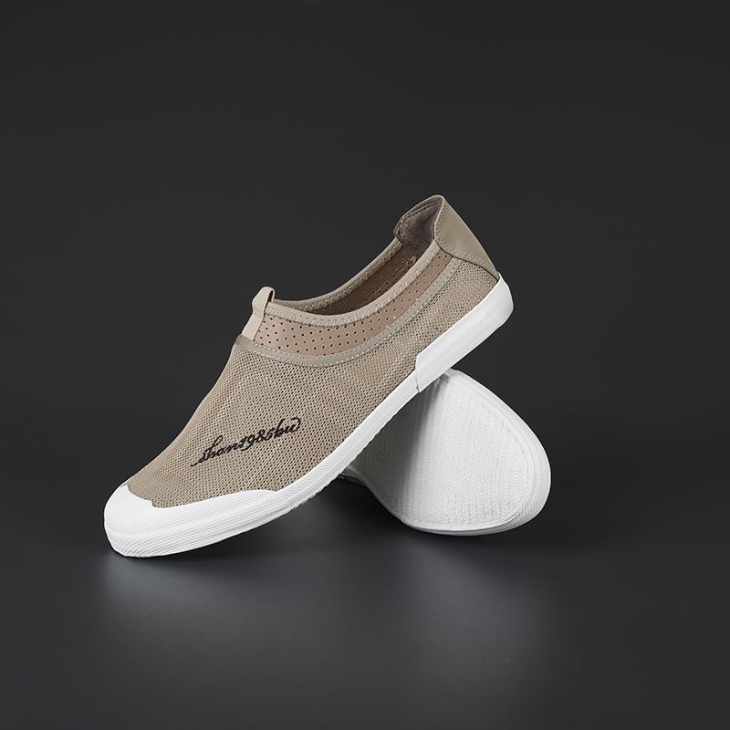 Mężczyźni Mesh Oddychająca Tkanina Lekka Miękka Podeszwa Slip On Casual Court Shoes