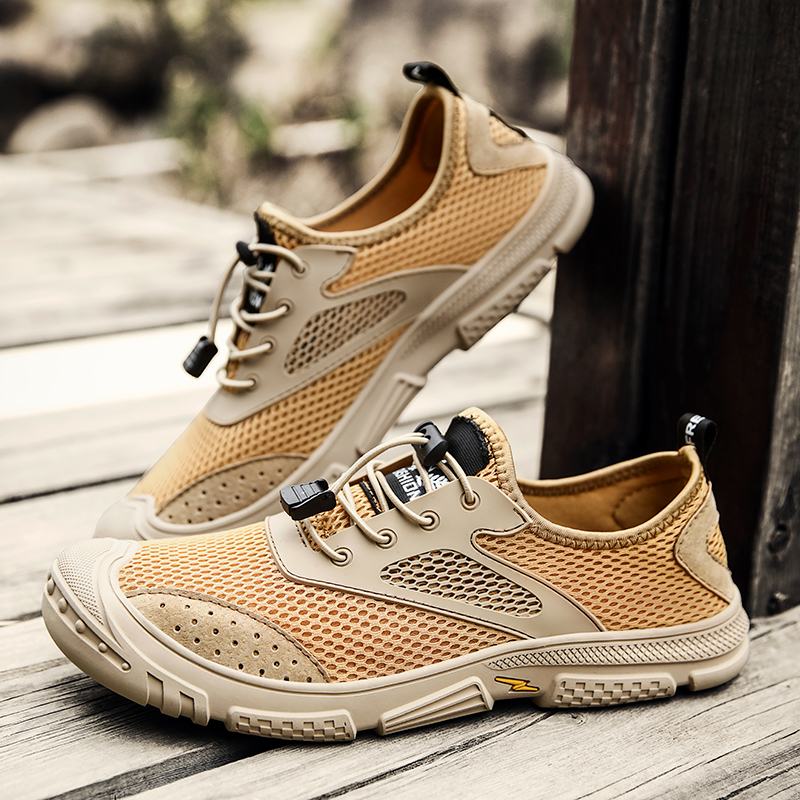 Mężczyźni Mesh Sneaker Casual Oddychające Lekkie Antypoślizgowe Miękkie Buty Z Ochroną Palców