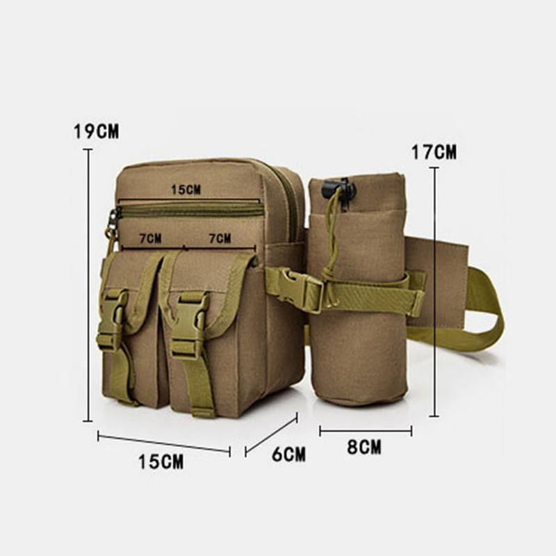 Mężczyźni Nylon Kamuflaż Taktyczny Outdoor Wielofunkcyjny Casual Sport Riding Gear Bag Torba Biodrowa Torba Na Butelkę Wody