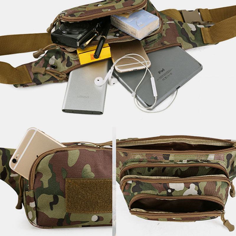 Mężczyźni Nylon Multi-carry Multi-pocket Outdoor Tactical Camouflage Riding Waist Bag Torba Na Ramię Torba Na Klatkę Piersiową