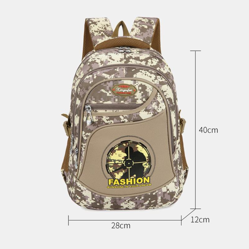 Mężczyźni Nylon Wodoodporny Wzór Kamuflażu Outdoor 14 Cal Torba Na Laptopa Torba Podróżna Student School Bag Backpack