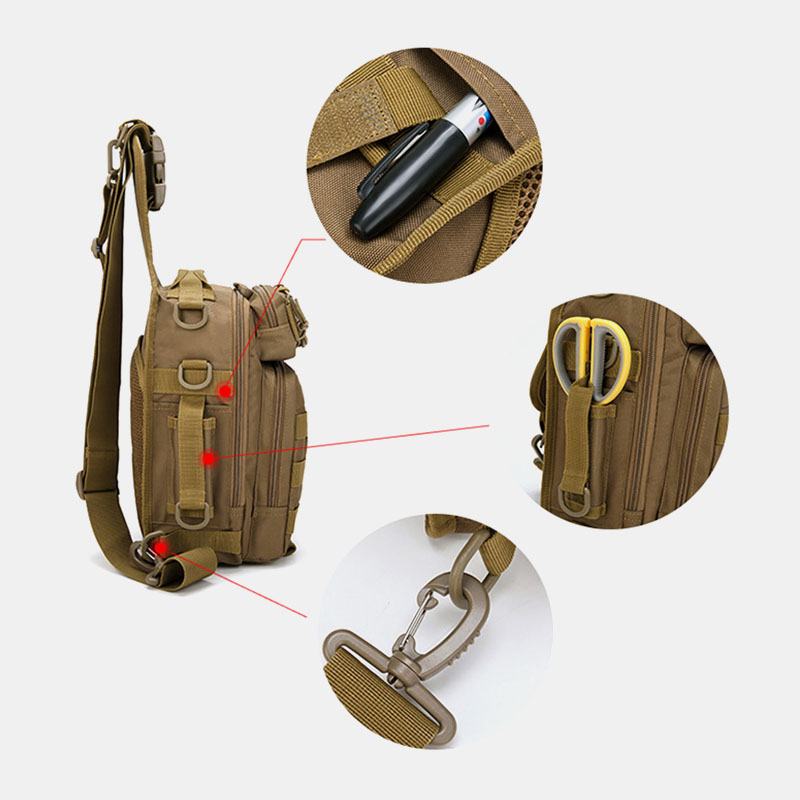 Mężczyźni Nylonowy Kamuflaż Wielofunkcyjny O Dużej Pojemności Outdoor Fishing Crossbody Torby Torba Na Klatkę Piersiową Torba Taktyczna