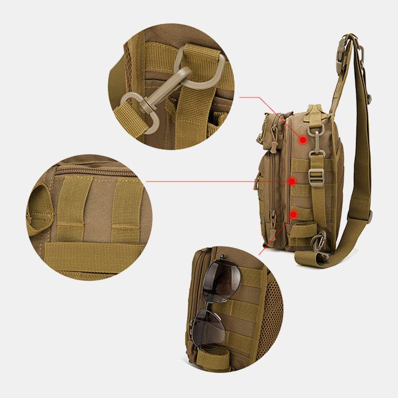 Mężczyźni Nylonowy Kamuflaż Wielofunkcyjny O Dużej Pojemności Outdoor Fishing Crossbody Torby Torba Na Klatkę Piersiową Torba Taktyczna